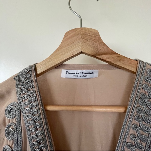 Maison Marrakech London Resort Lounge Kaftan Embroidered beige M/L - Picture 6 of 7